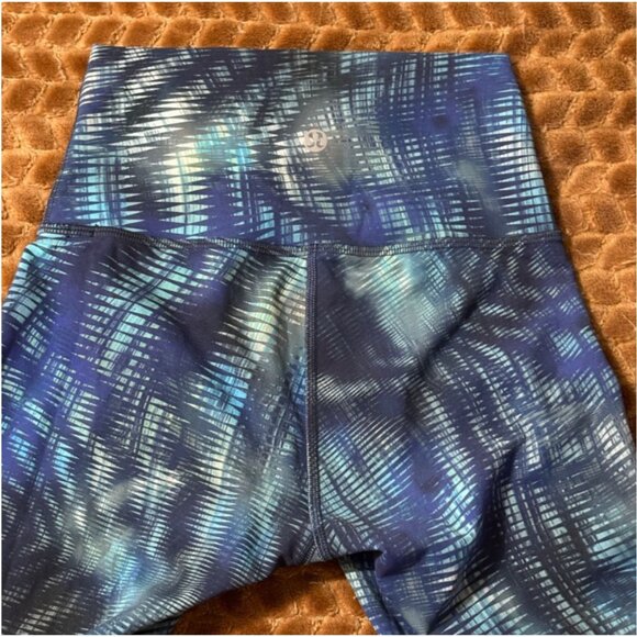 Like New Lululemon Wunder Train High-Rise Tight 25" Foil Flux Blue Leggings 2 - Picture 3 of 7